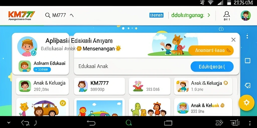 Antarmuka aplikasi KM777 untuk Edukasi Anak yang menyenangkan.
