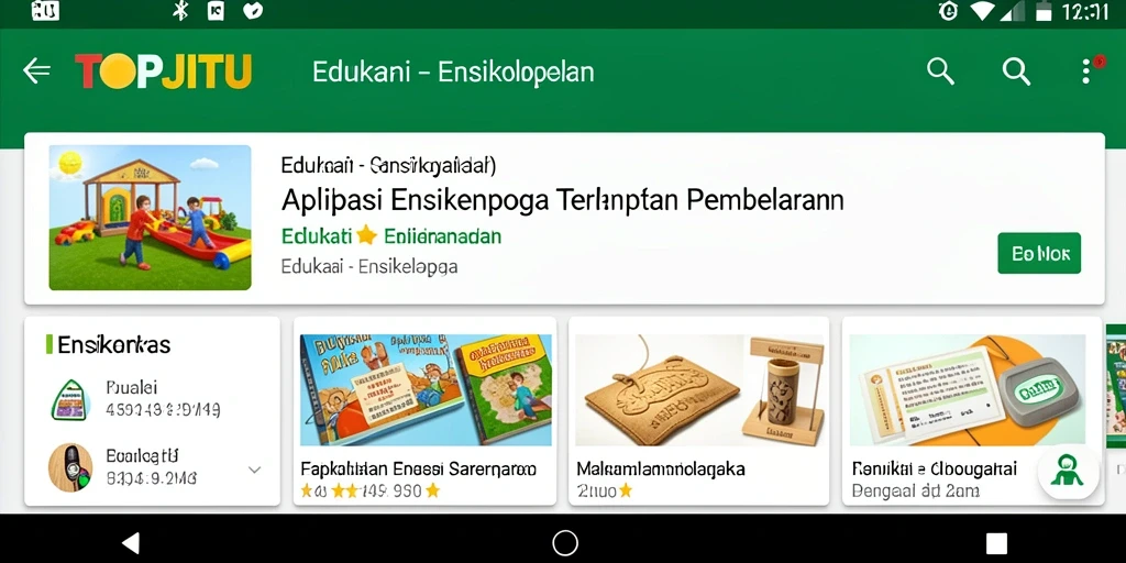 Antarmuka pengguna aplikasi Ensiklopedia TOPJITU yang informatif.